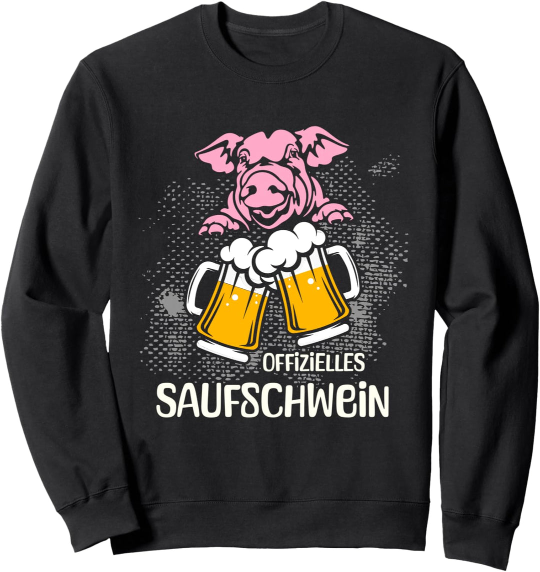 Offizielles Schwein Saufschwein Lustig Party Spruch Saufen Sweatshirt
