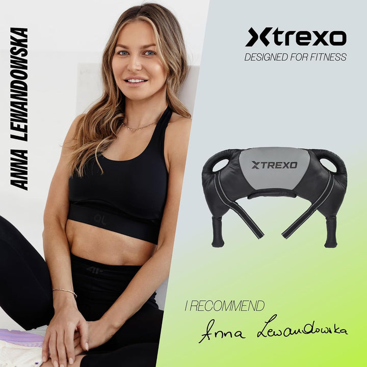 TREXO Bulgarian Exercise Bag 15 kg Krafttraining Fitness Ausdauer Perfekt für Zuhause und Fitnessstu