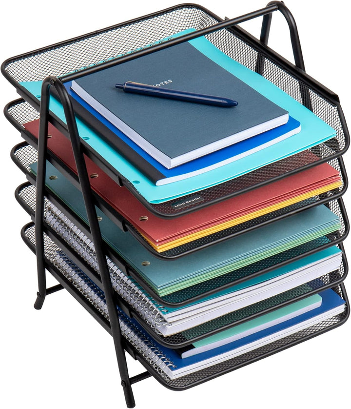 Mind Reader Network Collection 5-stöckiges Papierablage Aktenaufbewahrung Desktop Organizer Metallne