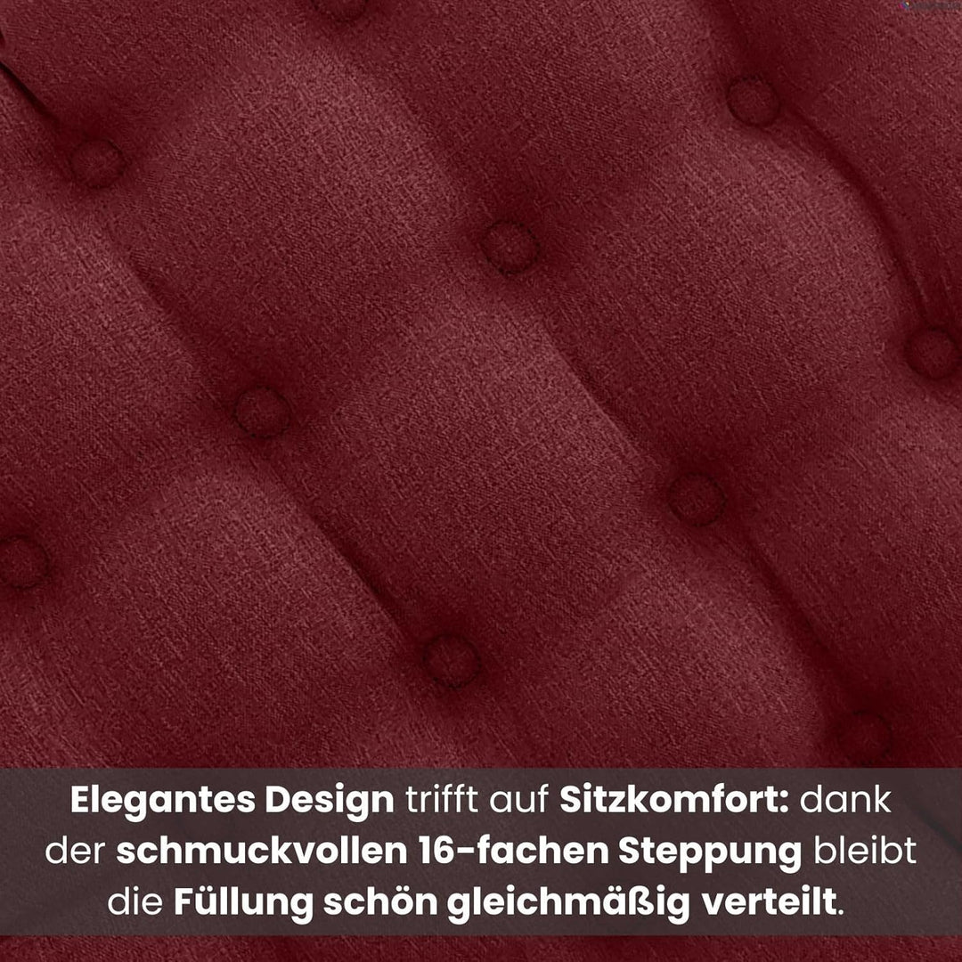 wometo 4er Set Sitzkissen Stuhl40x40 - dunkelrot weinrot Sitzauflage Auflage Polster Stuhlkissen Sit