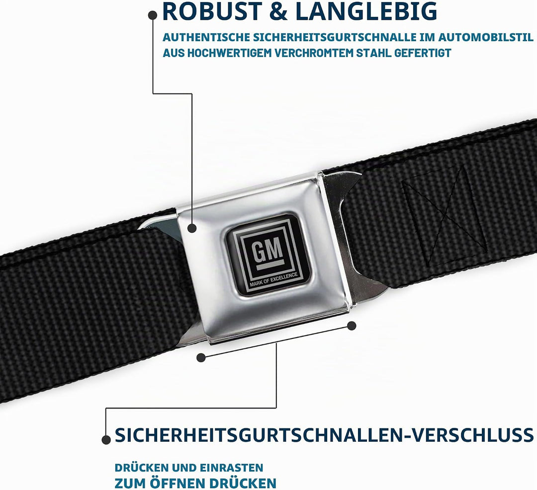 Buckle-Down Sicherheitsgurt, 2,5 cm breit, 50,8 cm lang, Schwarz - mehrfarbig - 4 cm Breit-61 cm- 97