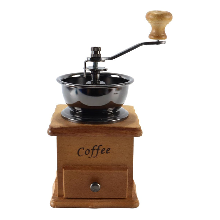 Manuelle Kaffeemühle, Kaffeemühle, Kaffeebohnenmühle, Vintage-Holz-Kaffeemühle mit einstellbarer Zah