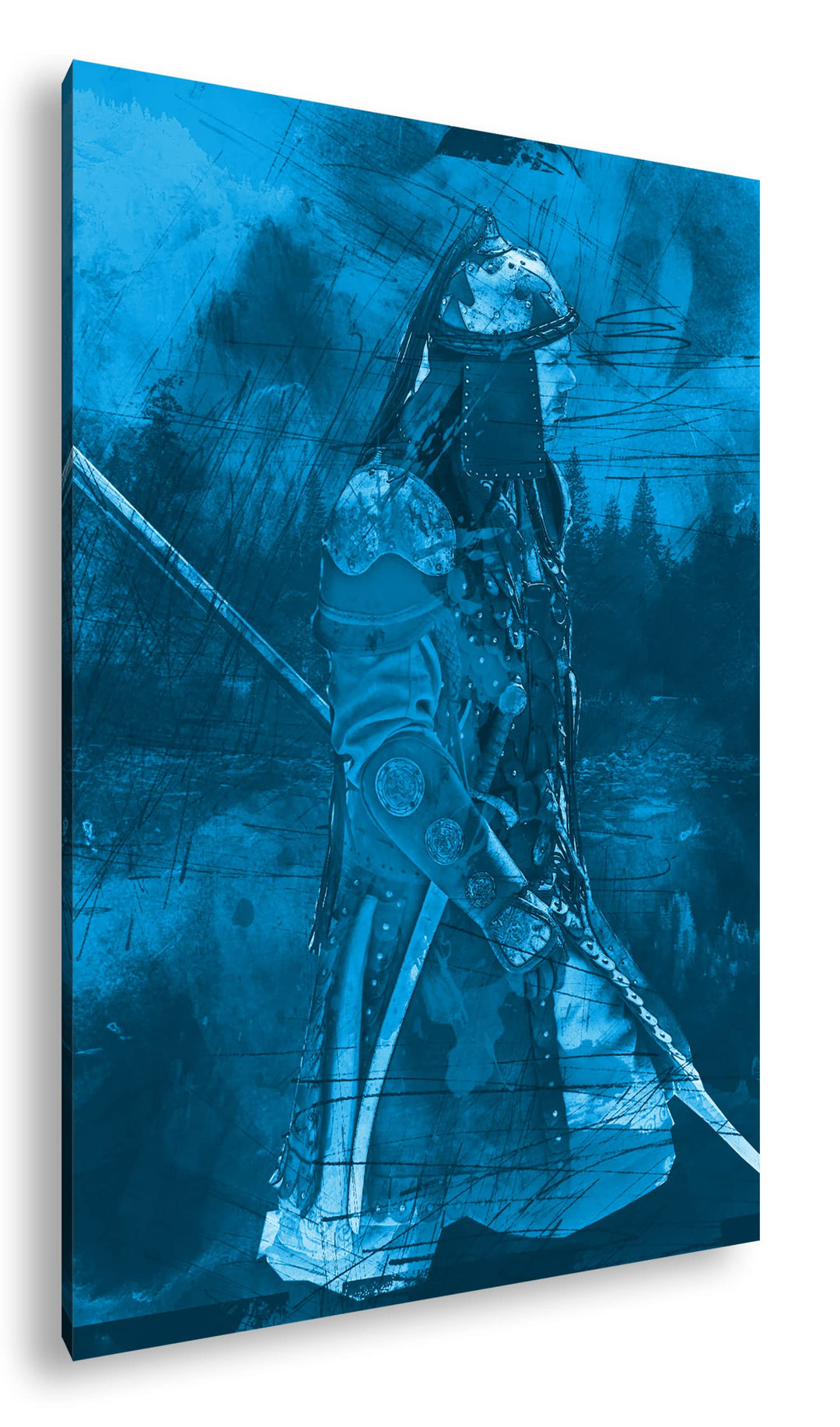 deyoli Illustration historischer Soldat Format: 80x60 Effekt: Monocrome Blau als Leinwandbild, Motiv
