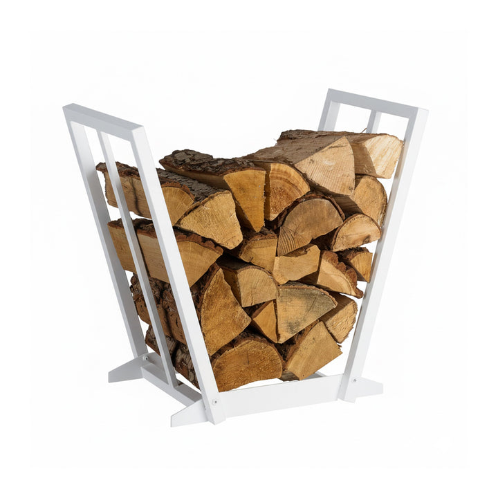 Relaxdays Kaminholzregal, Metall, HBT: 55,5 x 62 x 35 cm, Brennholzregal für Feuerholz, Stapelholz,