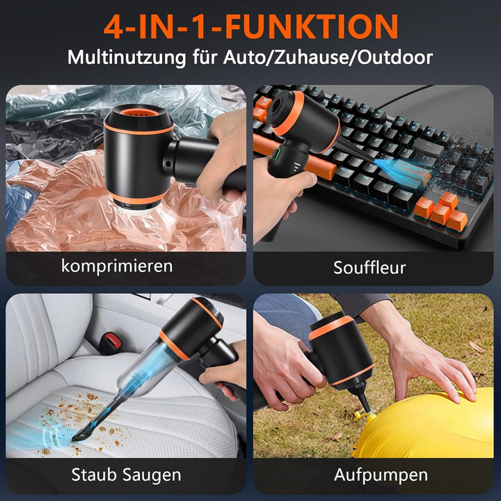 Handstaubsauger Akku,22000pa Autostaubsauger Kabellos 4-in-1 Mini Staubsauger,Auto Staubsaug Starke