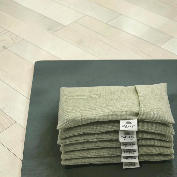 Augenkissen mit Abnehmbarem Bezug 6er Set – Naturbaumwolle und Lavendel – Professionelle Nutzung Yog