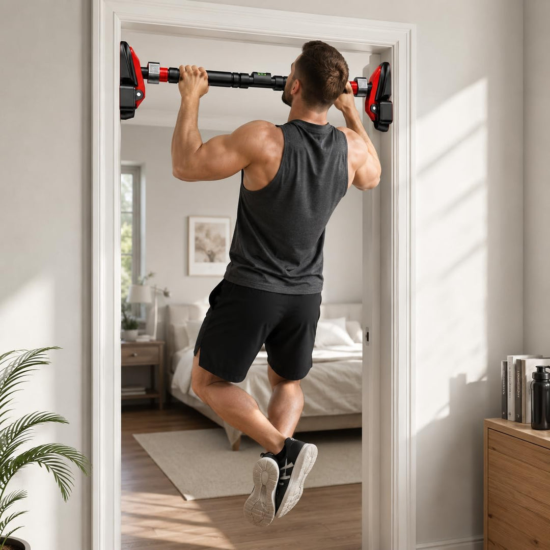 Klimmzugstange Türrahmen – Pull Up Bar Door Frame mit Neues Drehbares Zahnradschloss, für Tür mit Le