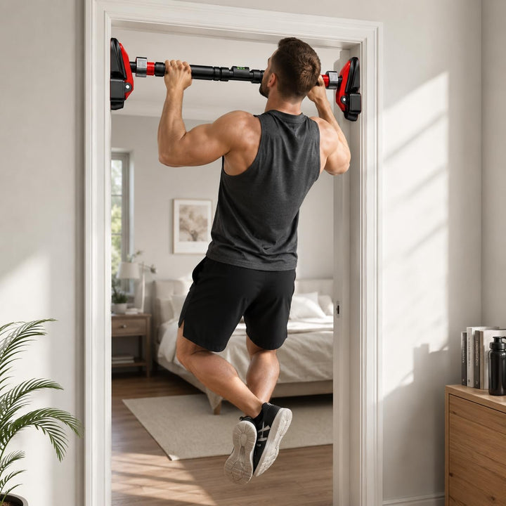 Klimmzugstange Türrahmen – Pull Up Bar Door Frame mit Neues Drehbares Zahnradschloss, für Tür mit Le