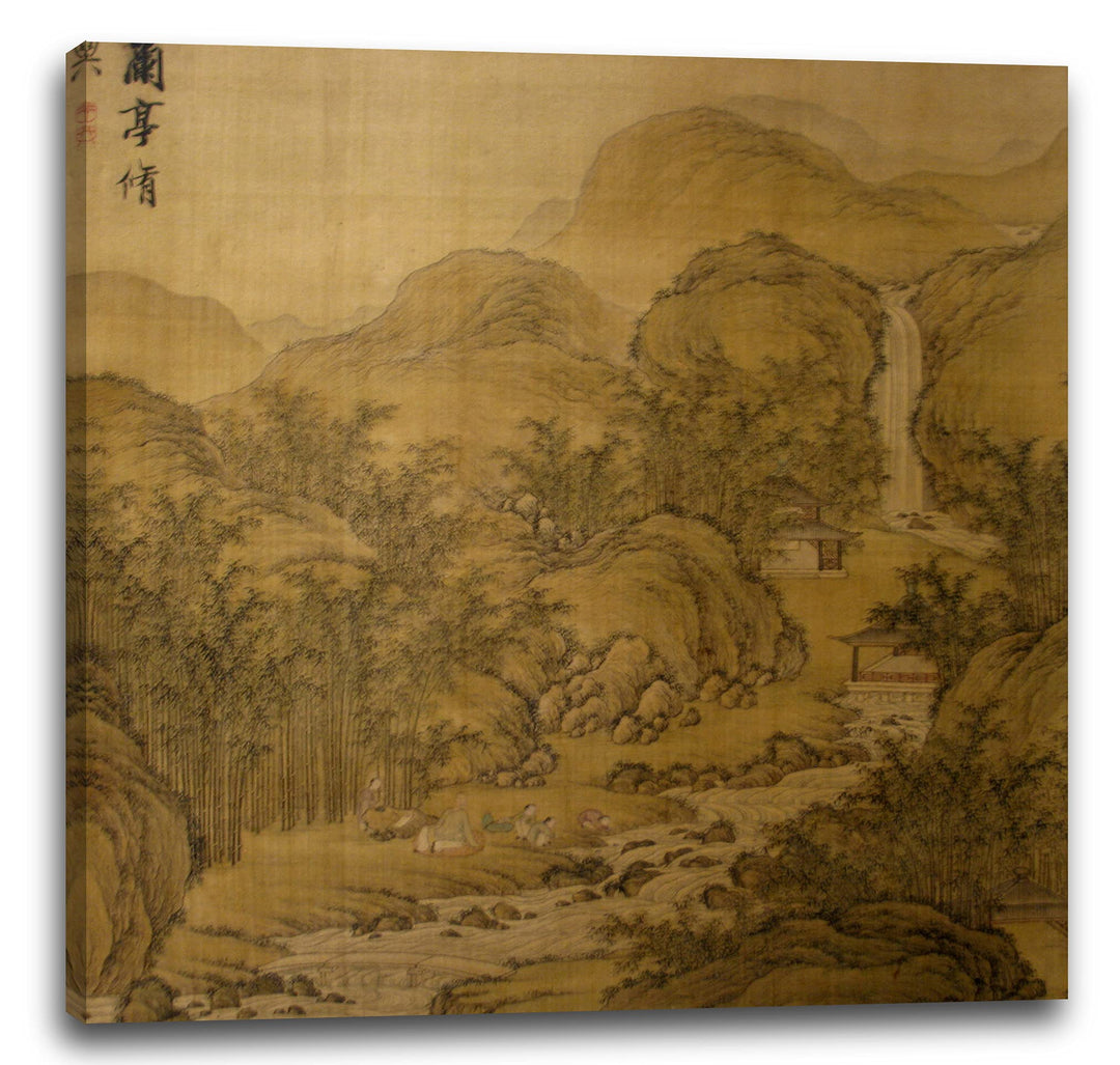 Printed Paintings Leinwand (60x60cm): Nach Wang Wenzhi - Frühjahrswaschungen im Orchideen-Pavillon 6