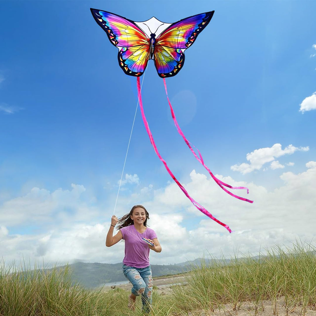 HONBO Schmetterling Drachen Butterfly Kites, flugdrachen für Kinder und Erwachsene,120x95cm with Lon