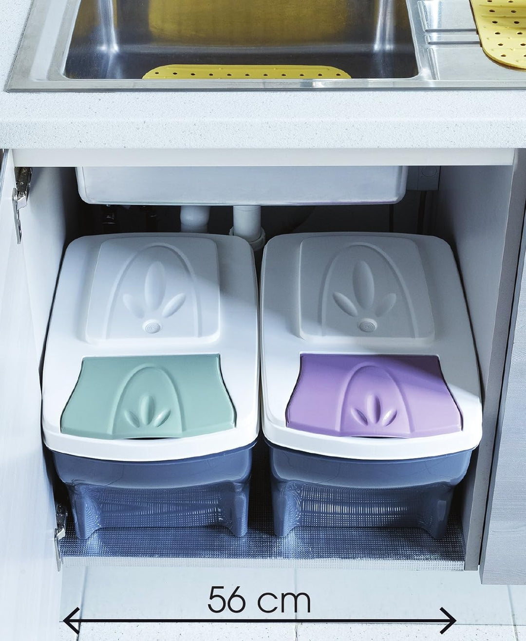 Bama Poker Tris Set Mülltonnen für die Mülltrennung, Sortiert, 28 x 40 x