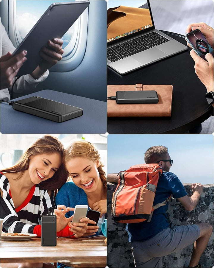 AsperX Power Bank 10000mAh mit USB-C Input &amp; Output Slim Klein Aber Stark Externer Handyakkus,Kompat