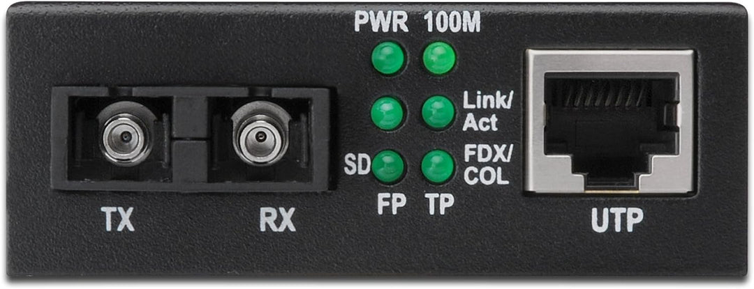 DIGITUS Medienkonverter - Multimode - Fast Ethernet - RJ45 / SC - 1310nm Wellenlänge - Bis 2km - Sch