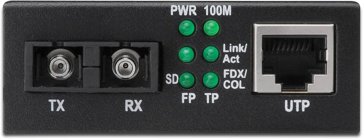 DIGITUS Medienkonverter - Multimode - Fast Ethernet - RJ45 / SC - 1310nm Wellenlänge - Bis 2km - Sch