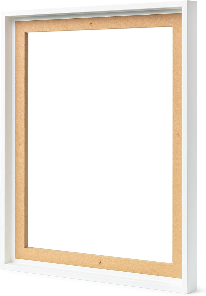 Stallmann Design Schattenfugenrahmen 48x68 cm weiss, Bilderrahmen für Leinwandbilder auf Keilrahmen,