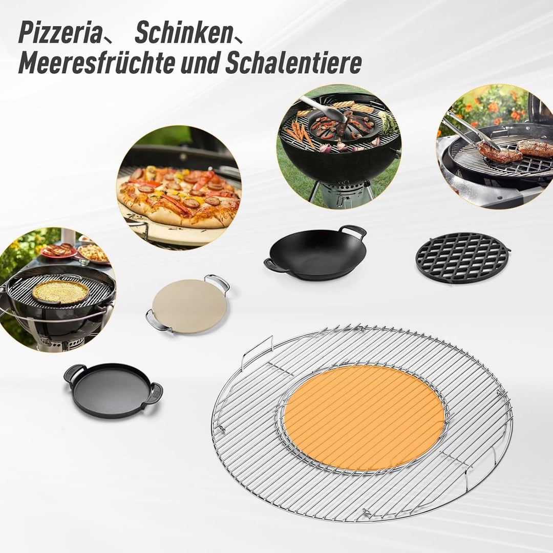 8835 54,6CM Rund Grillrost für Weber 57CM Holzkohlegrills,Abnehmbarer Grillrost Ersatz für Weber Koh