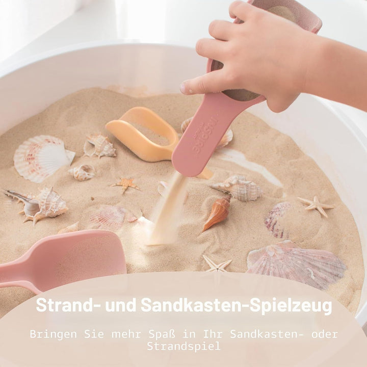 Inspire My Play – 3 x Koralle Stapelbare Silikonschaufeln – Perfektes Zubehör für Sensory Play Tray