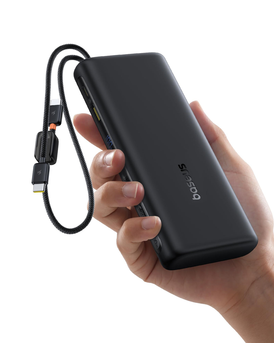 Baseus FC41 100W 20000mAh Powerbank Laptop, Schnellladen Power Bank mit 2 Integriertem USB-C Kabel,
