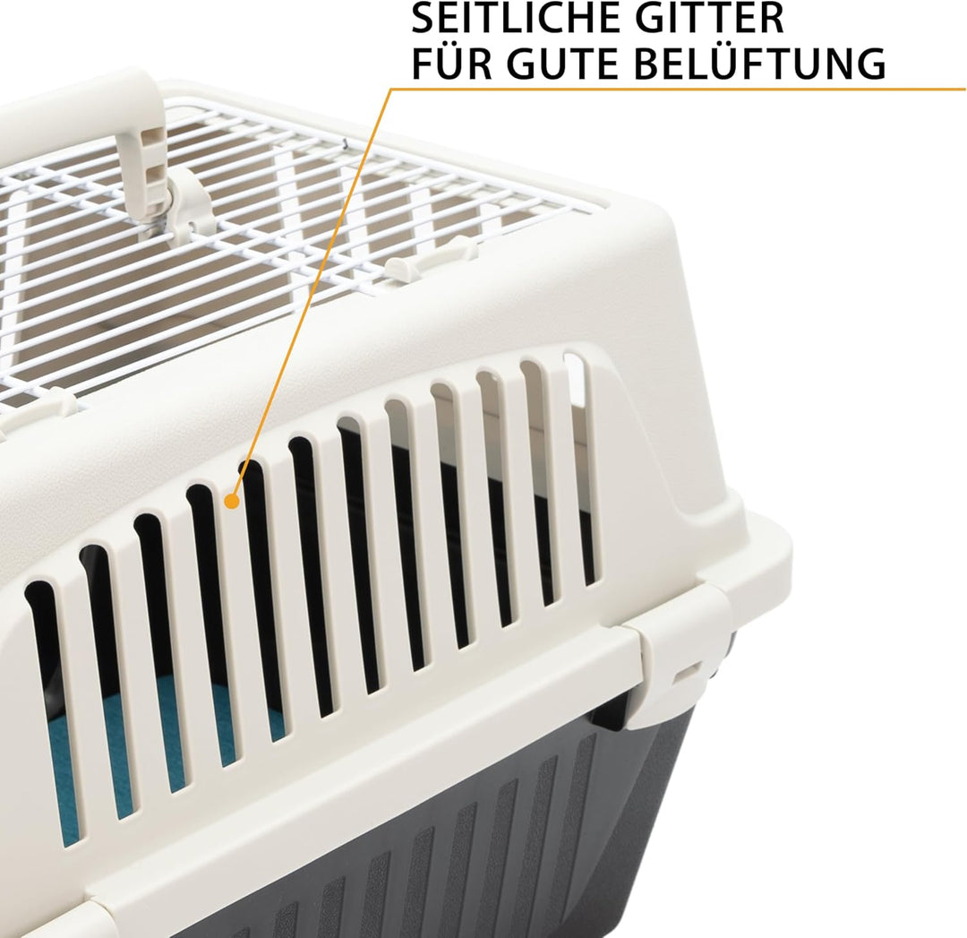 Ferplast Atlas 10 Open Trasportino per Cani Piccoli e Gatti Max 5 Kg con Cuscino e Ciotola, Tetto Ap