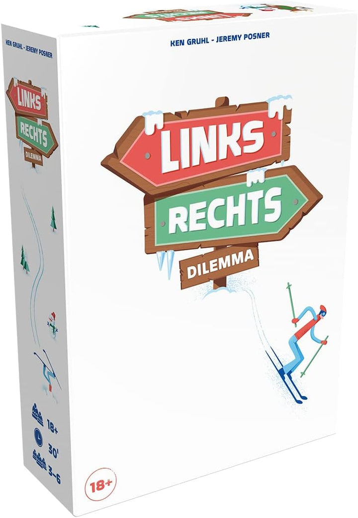Cojones Production | Links-Rechts-Dilemma | Partyspiel | Kartenspiel | 3-6 Spieler | Ab 18+Jahren |