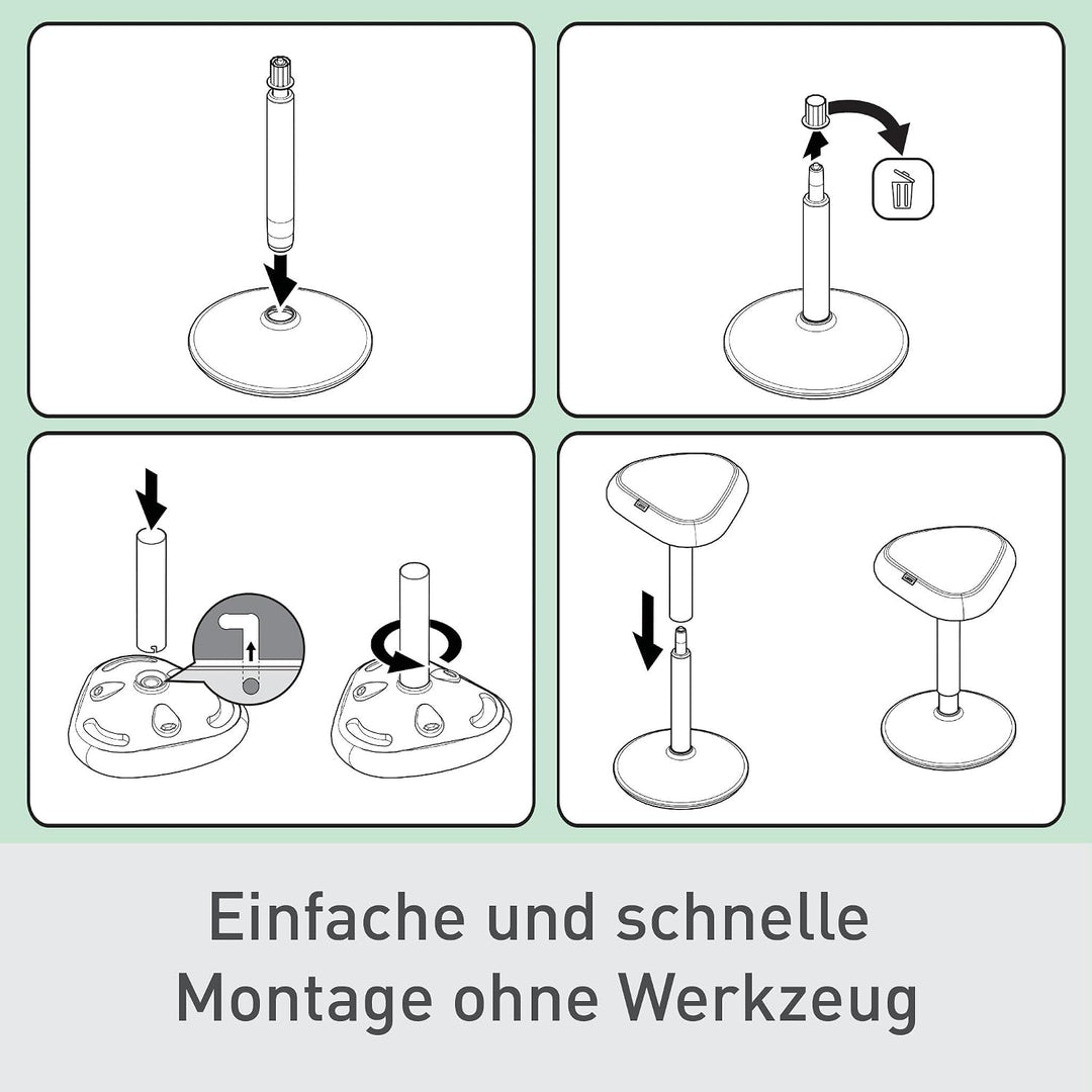 Leitz Ergo Active Stehhocker mit Dual Density Foam Komfortsitz, Bürohocker | Höhenverstellbar von 57