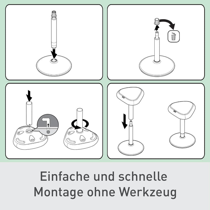Leitz Ergo Active Stehhocker mit Dual Density Foam Komfortsitz, Bürohocker | Höhenverstellbar von 57
