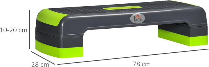 HOMCOM Aerobic-Stepper Steppbrett höhenverstellbar Fitness Heimtrainer mit 3 Stufen (10/15/20 cm) In