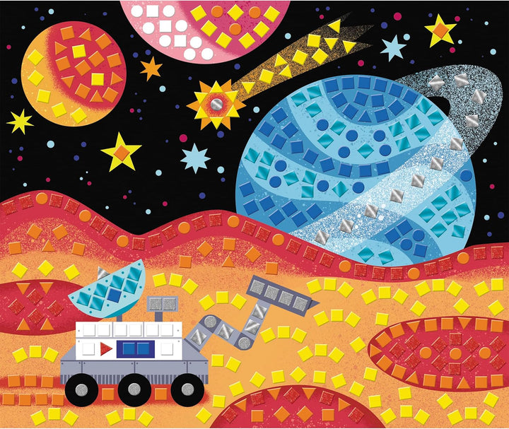 Janod - Mosaik-Set Weltraum - Les Ateliers du Calme - Kreatives Hobby Kinder - Feinmotorik und Konze