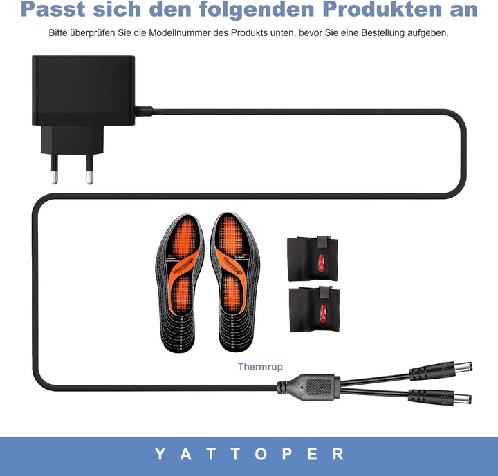 8.4V 2A Netzteil Ladegerät Kompatibel mit Thermrup beheizbare Handschuhe und Einlegesohle Ladegeräte