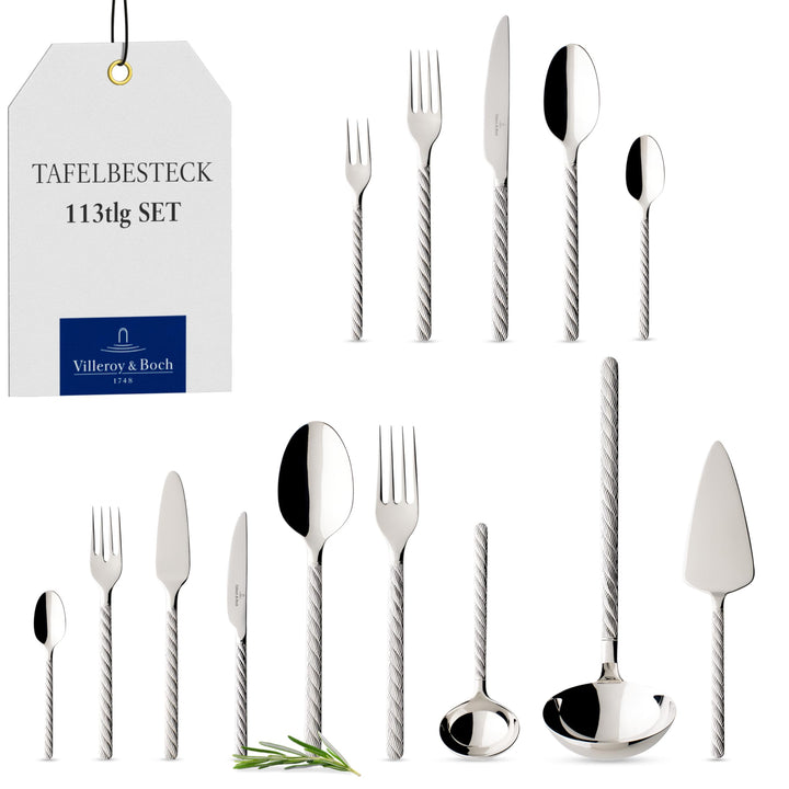 Villeroy und Boch - Montauk Tafelbesteck, 113 tlg., für bis zu 12 Personen, Edelstahl, spülmaschinen