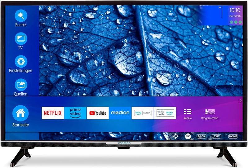 MEDION P13207 (MD 30018) 80 cm (32 Zoll) Full HD Fernseher (Smart-TV, HDR, Netflix, Prime Video, PVR