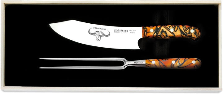 GIESSER seit 1776 - Made in Germany - PremiumCut, Spicy Orange, Tranchier Set 2 teilig, Kochmesser 2