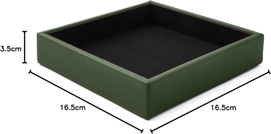 Eglooh - Atena - Taschenleerer aus echtem Leder Grün - Schreibtisch-Organizer mit modernem Design -
