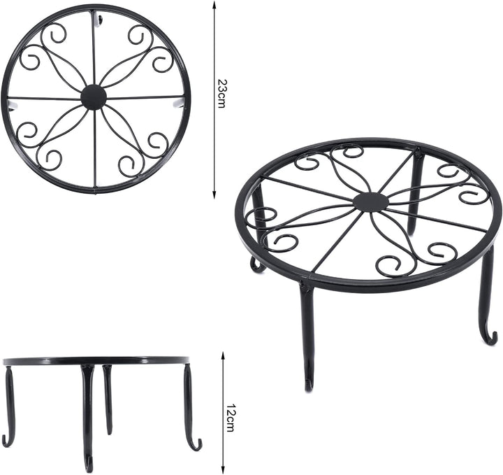 Gearific 4 Stück Metall Pflanzenständer, Eisen Pflanzenhalter, Blumentopfständer für Indoor Outdoor