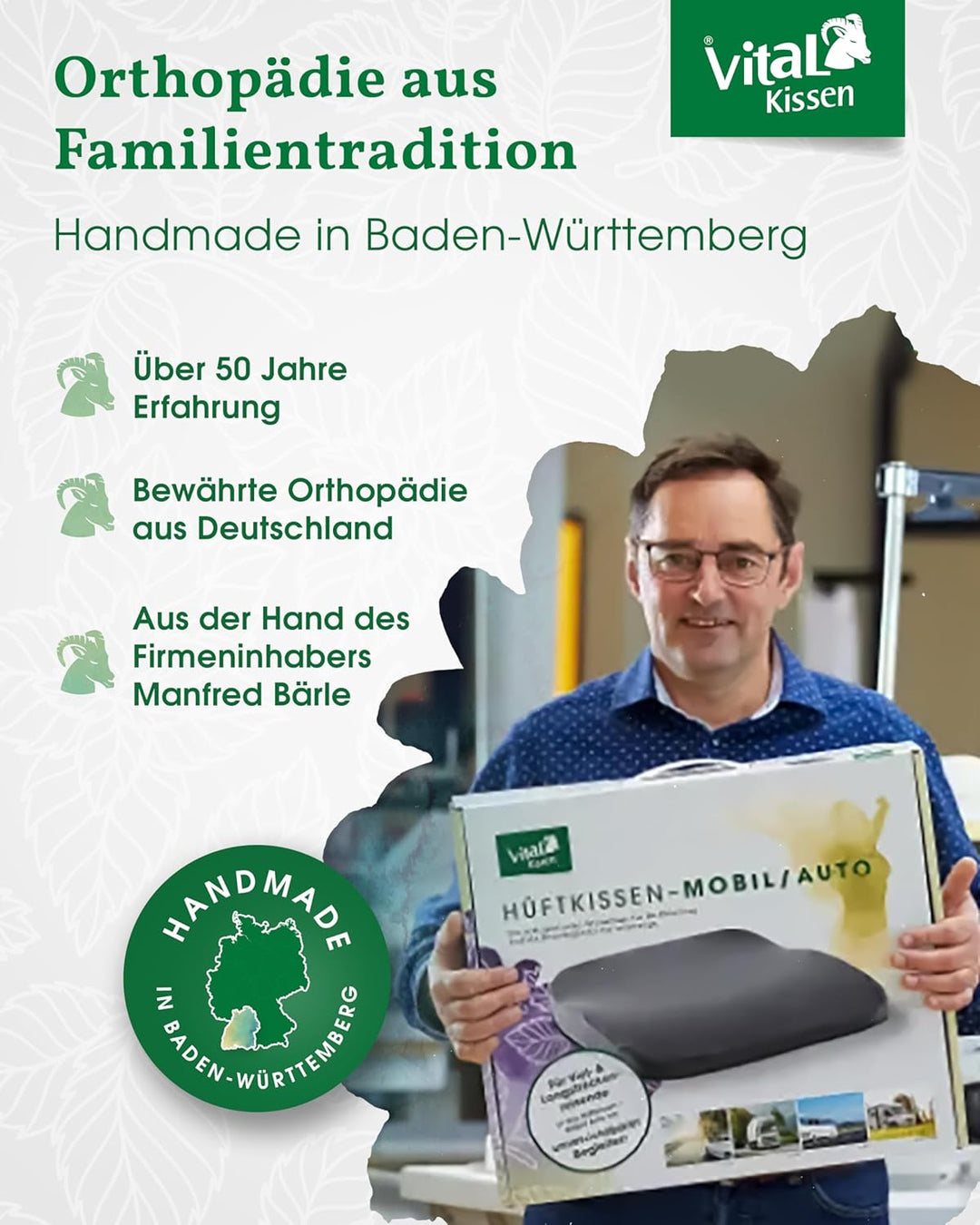 Vital Kissen® Auto | Keilkissen Auto | orthopädisches Sitzkissen Auto | Ergonomisch | entlastet orth