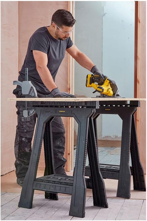 Stanley Unterstellbock / Arbeitsbock "Junior" (57x12x81cm, paarweise geliefert, fester Stand durch G