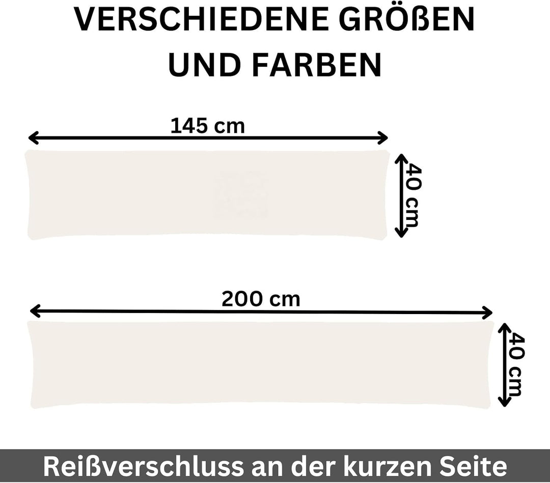 Moon 2er Pack Seitenschläferkissen Bezug Jersey Kissenbezug Natur 40x145 2er Pack 40x145 Natur, 2er
