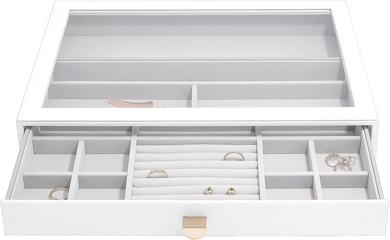 Stackers Pebble White Supersize Jewellery Box Display Drawer, White