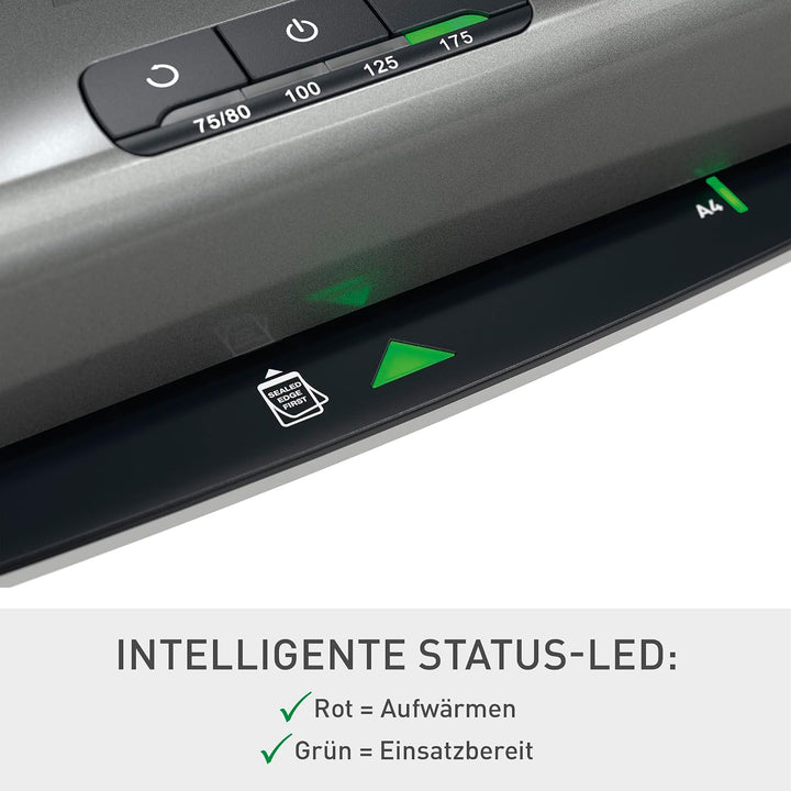 Leitz A3 Laminiergerät Office Pro, Für 80 bis 175 mic Laminierfolien, inkl. Laminierfolien Starterki