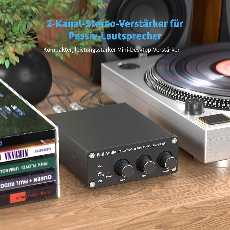 Fosi Audio TB10A 2 Kanal Stereo Audio Verstärker Empfänger Mini Hi-Fi Class D Vollverstärker 2.0CH f