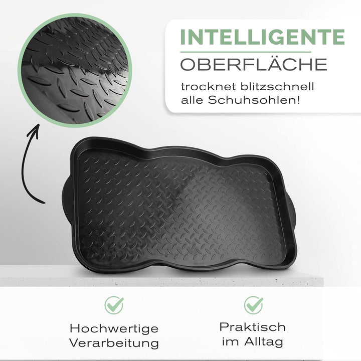Entrando Schuhtablett 74x37 cm 3er Set – Schuhschale für Flur, Garten & Haustür – rutschfest, leicht
