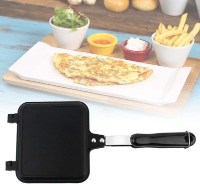 Sandwich Toaster für Herdplatte, Quadratische Sandwichmaker Grillpfanne Antihaft Doppelseitige Bratp