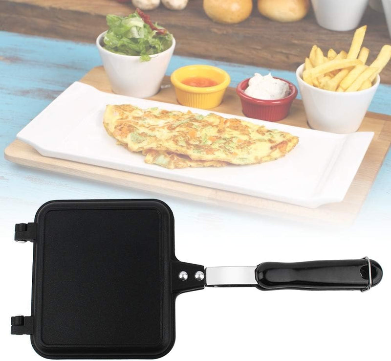 Sandwich Toaster für Herdplatte, Quadratische Sandwichmaker Grillpfanne Antihaft Doppelseitige Bratp