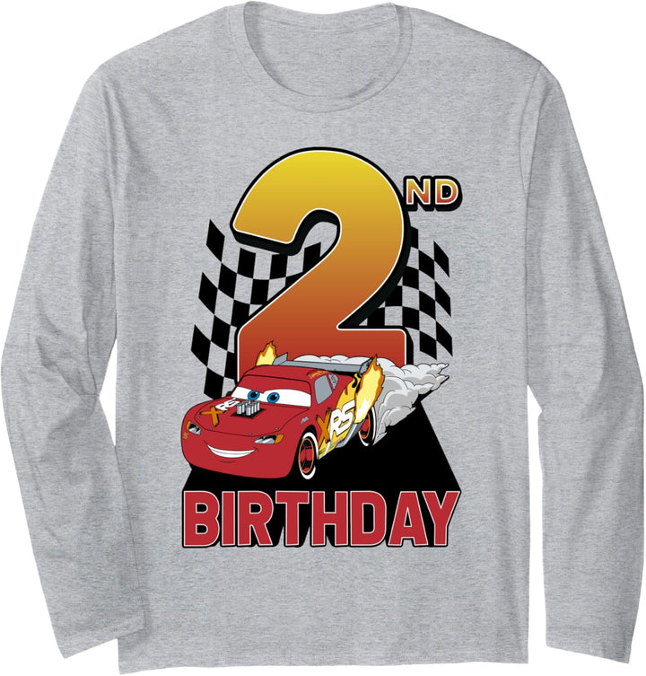 Disney Pixar Cars Lightning McQueen Second Birthday Langarmshirt