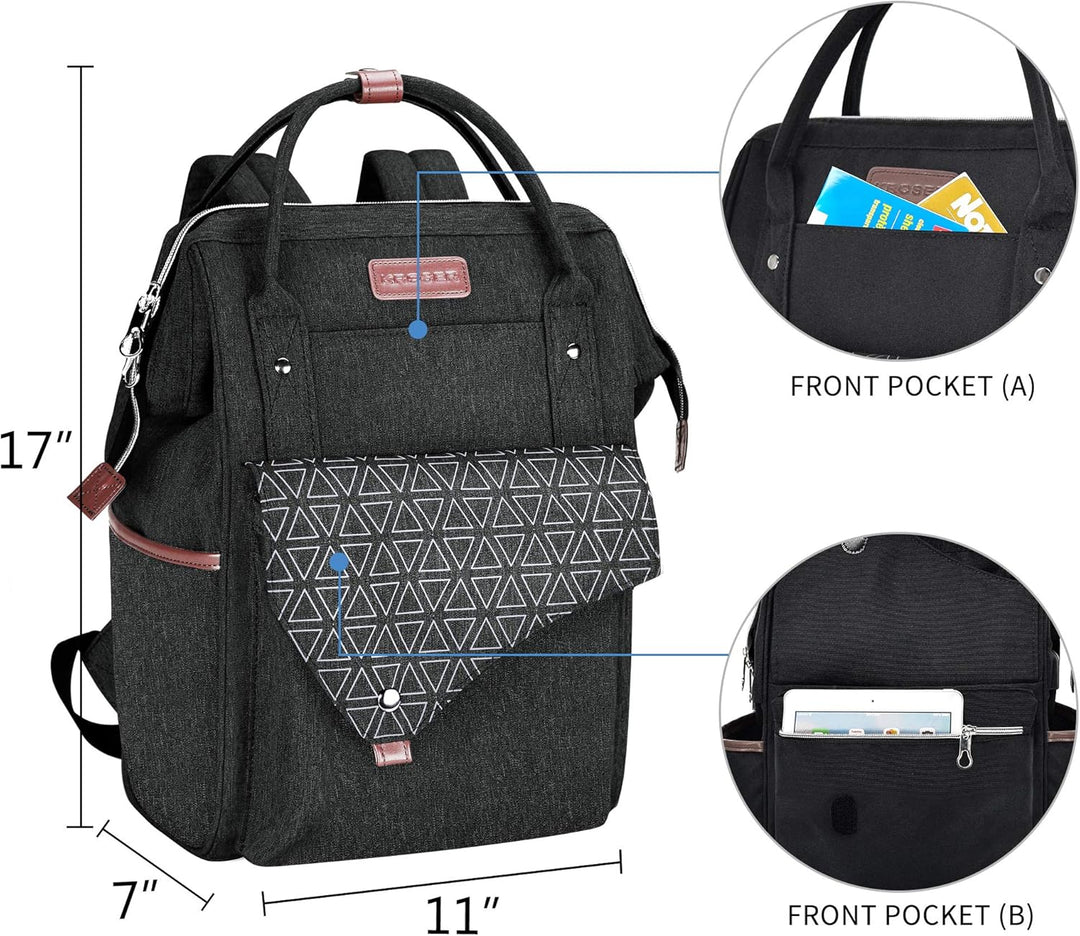 KROSER Rucksack Damen für Schule Laptop Rucksack 15,6 Zoll Schulrucksack Daypack wasserdichte für Un