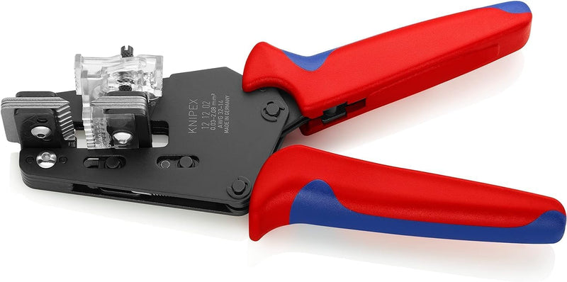 Knipex Präzisions-Abisolierzange mit Formmessern brüniert, mit Mehrkomponenten-Hüllen 195 mm 12 12 0