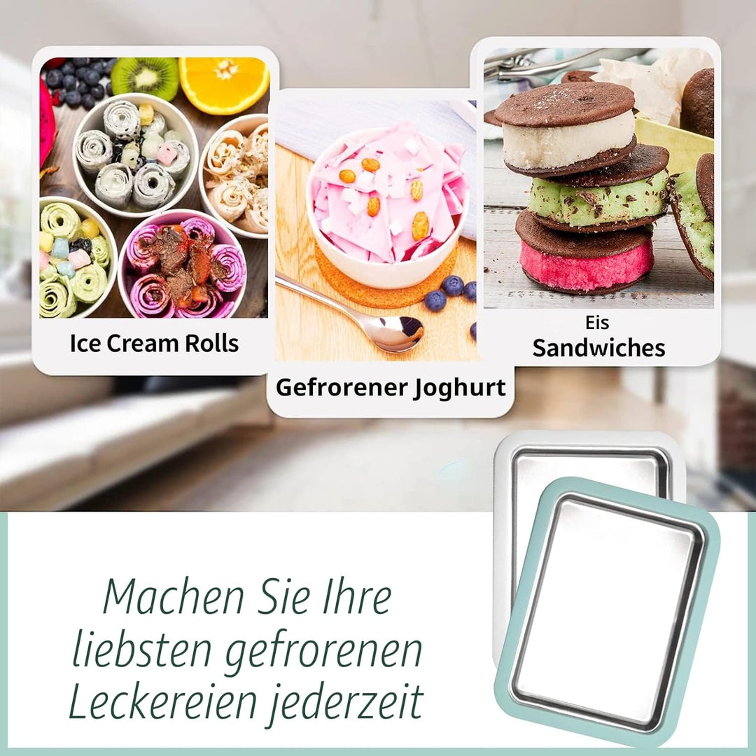 climafusion Eisplatte Eis Rolls zum Eis Machen DIY, Ice Cream Machine rolls maker mit 2 Spateln, Gel