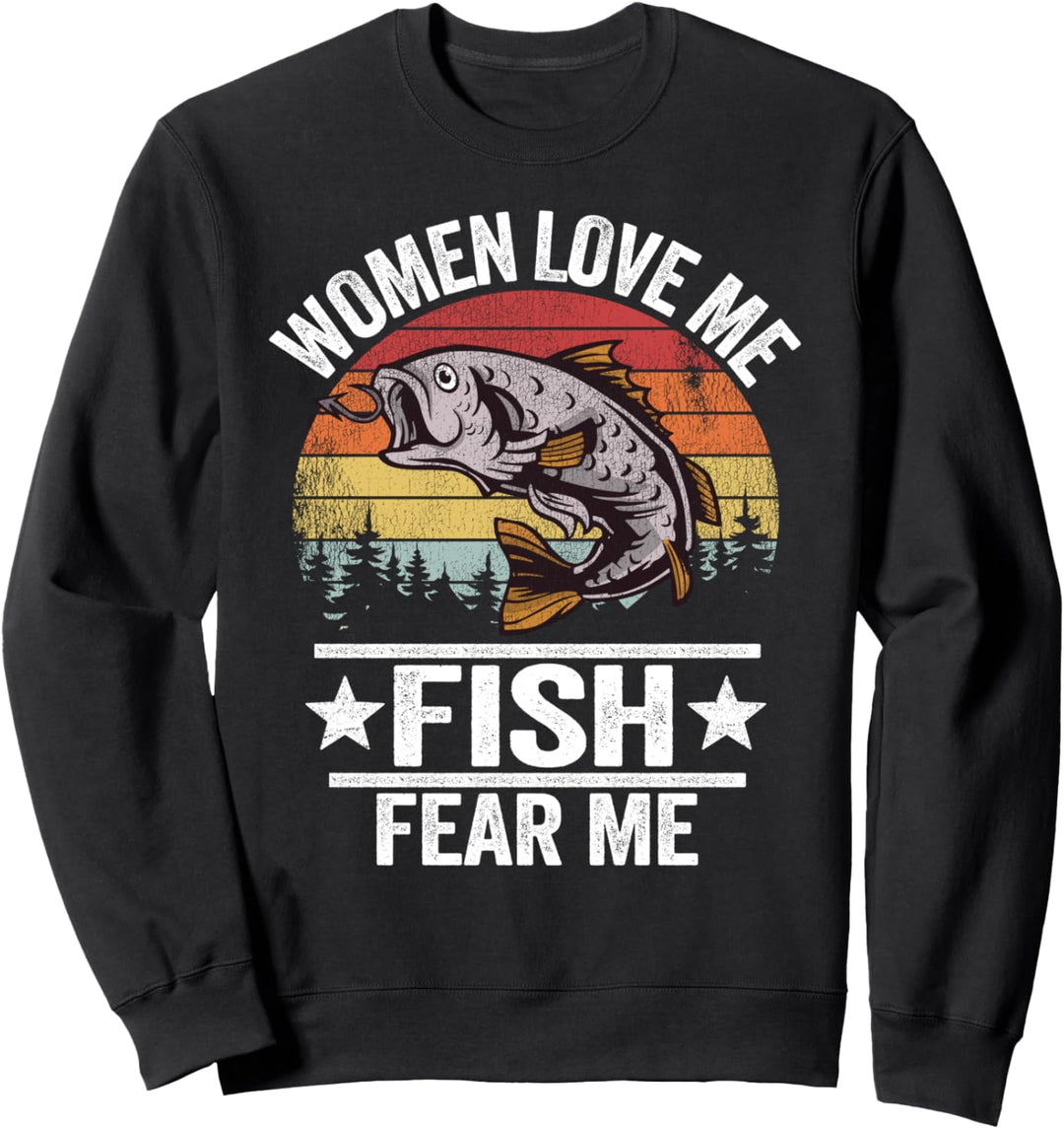 Fischer Witze Angeln Sprüche Vintage Herren Angler Sweatshirt