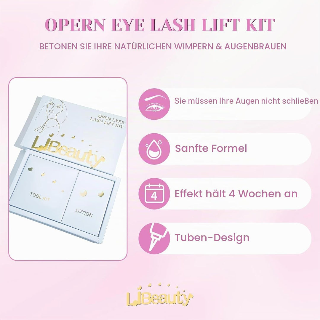 Libeauty Wimpernlifting Set, Lash Lifting Set und Lash Lift Kit mit Open-Eye Wimpernlifting Pads, Au
