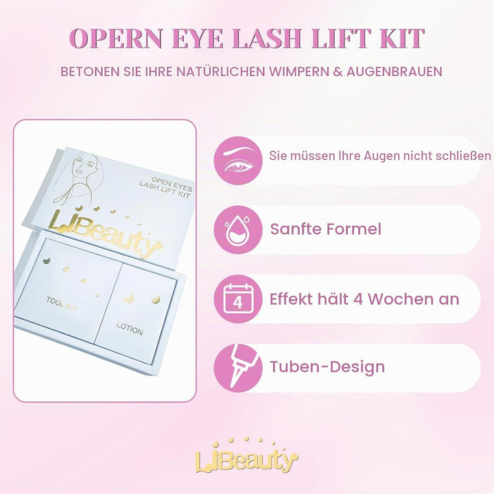 Libeauty Wimpernlifting Set, Lash Lifting Set und Lash Lift Kit mit Open-Eye Wimpernlifting Pads, Au